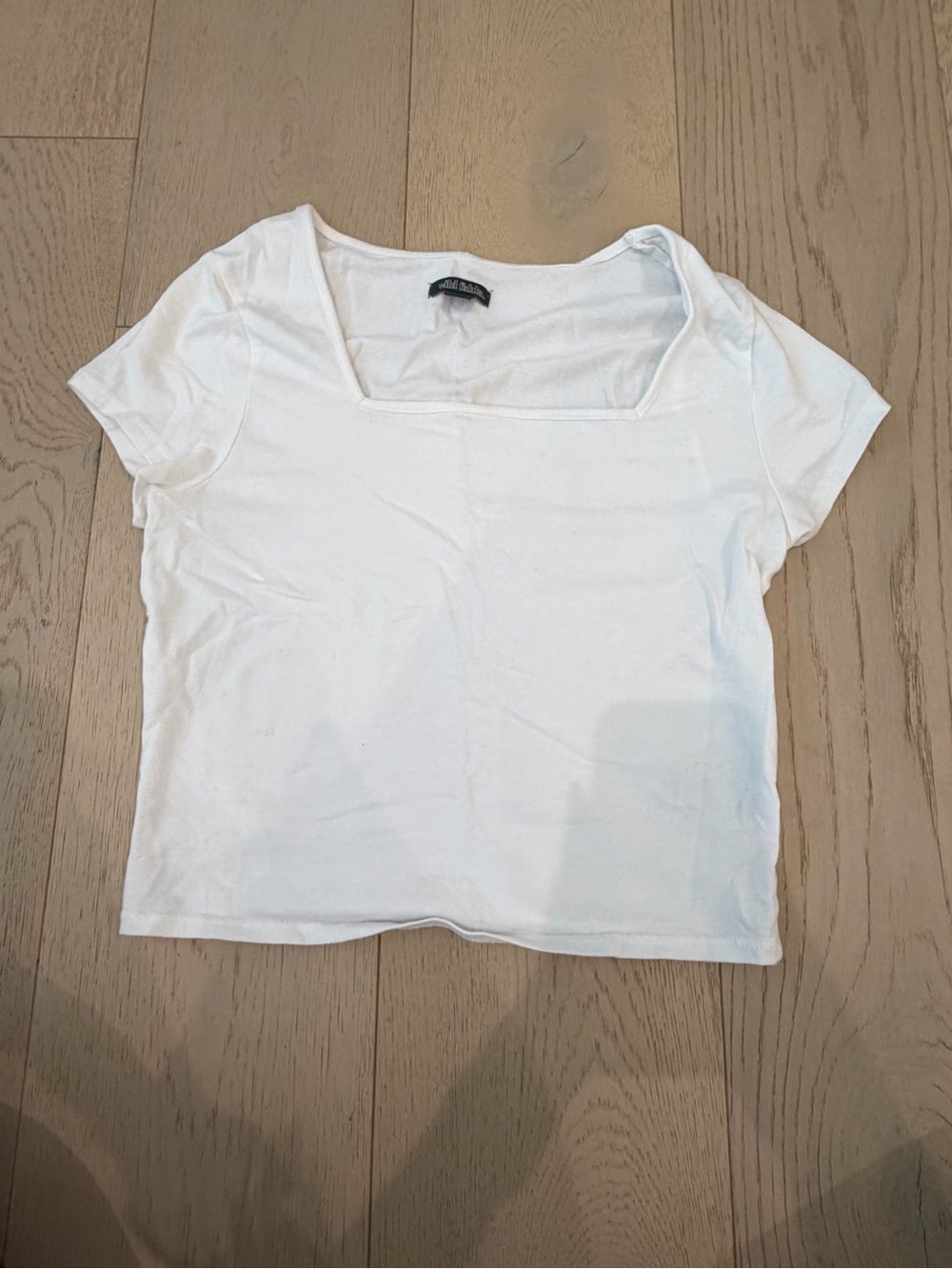 wild fable White Square-Neck Crop Top